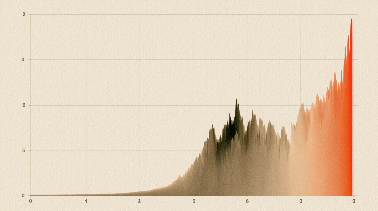Chart with a flat line and a final surge