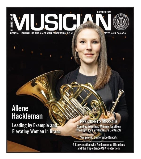 In this month's issue of International Musician, Edmonton Symphony Orchestra Principal Horn Allene Hackleman, of Edmonton Musici...