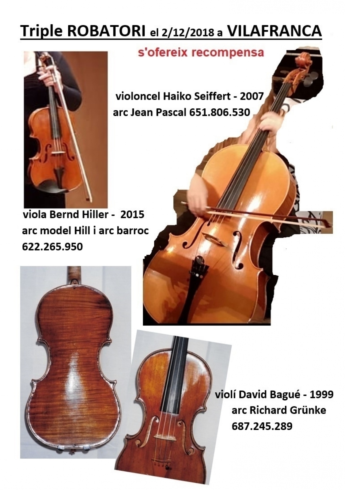 instruments volés  violon - dbStrings